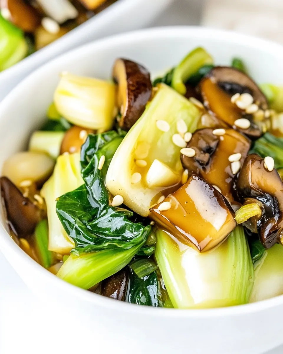 Easy Bok Choy and Shiitake Mushrooms in Garlic Sauce recipe photo