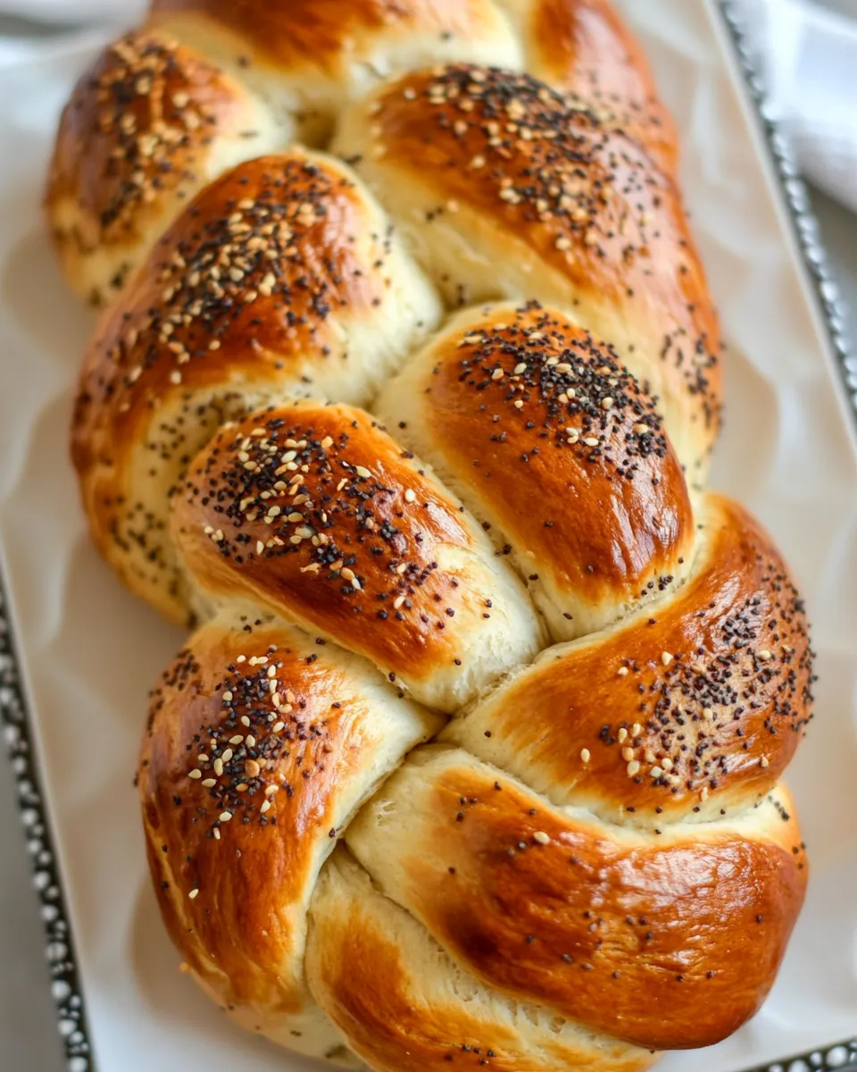 Homemade Braided Challah Bread photo