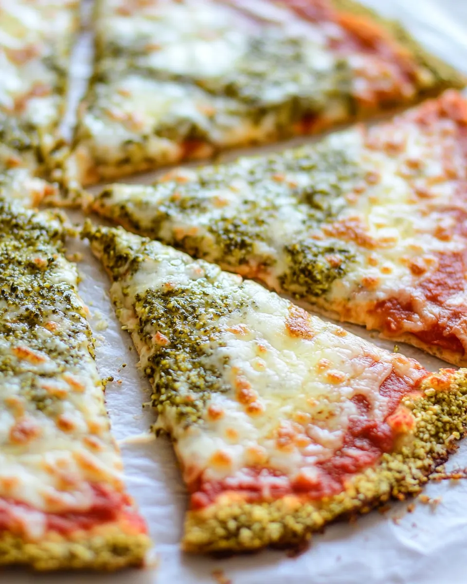 Delicious Broccoli Crust Pizza shot