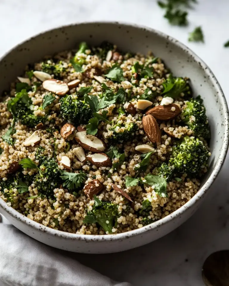 Homemade Broccoli Salad with Couscous and Tahini Dressing photo
