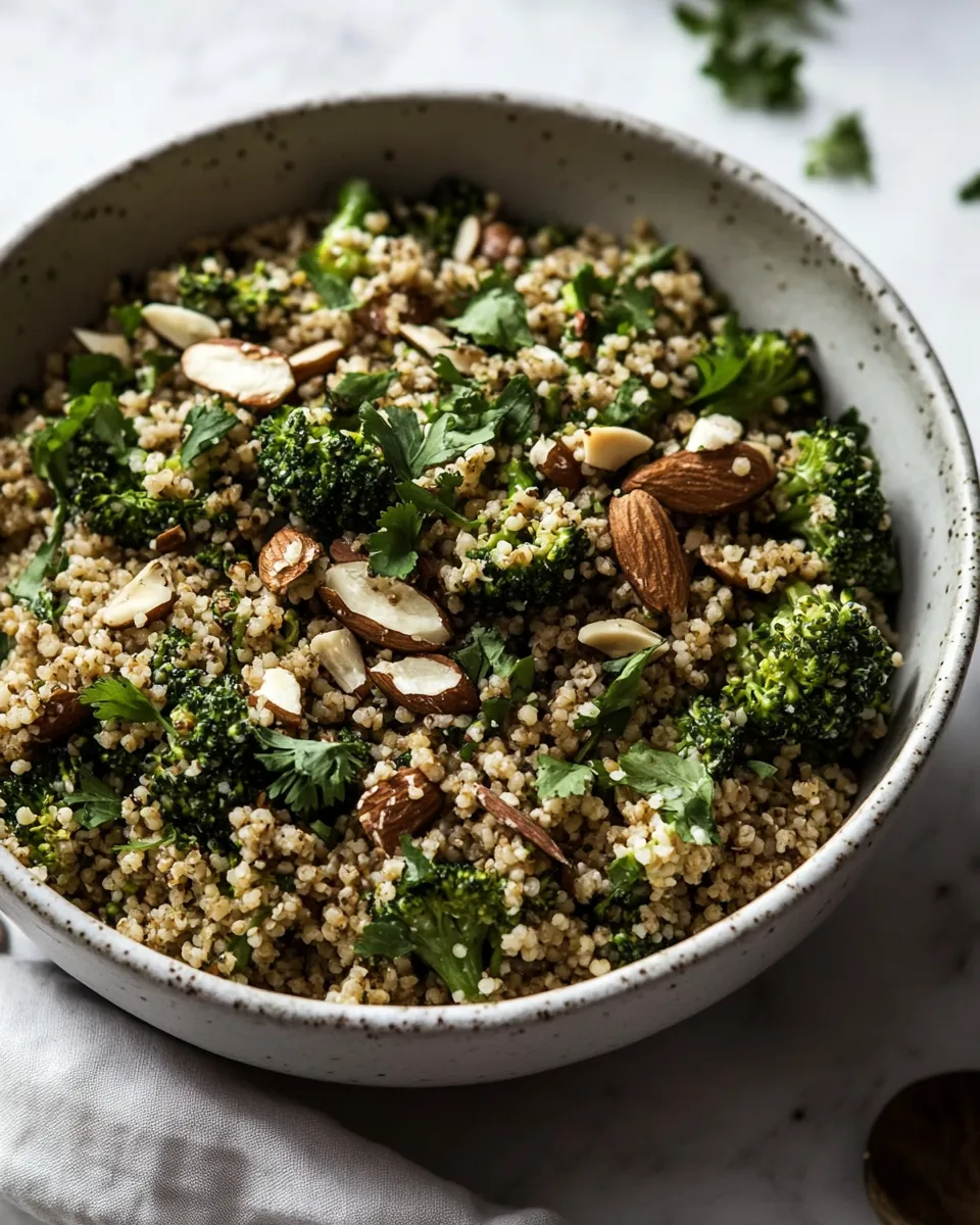 Homemade Broccoli Salad with Couscous and Tahini Dressing photo