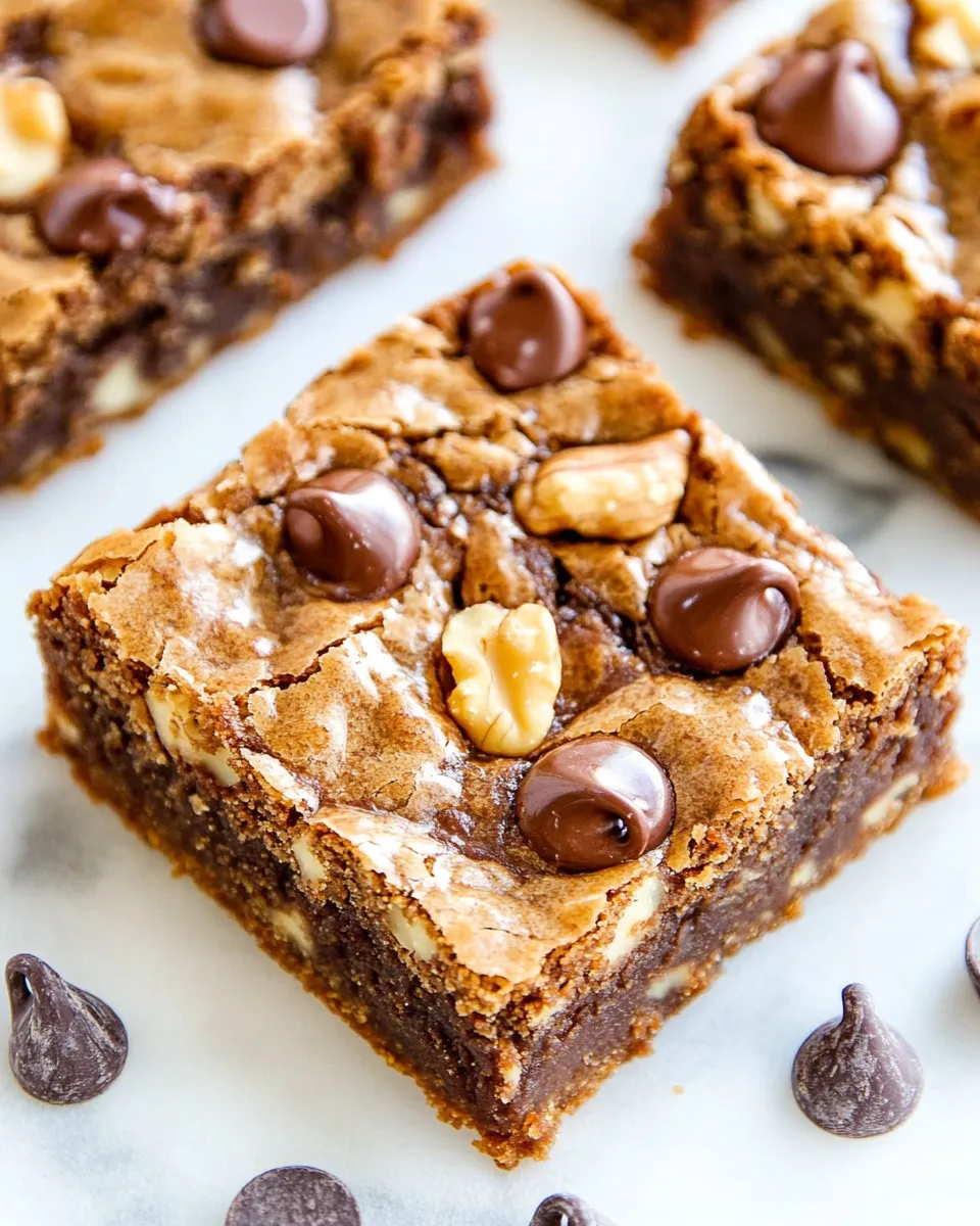 Delicious Brown Butter Walnut Chocolate Chip Blondies image