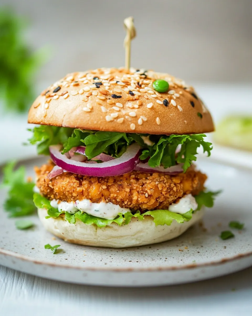 Homemade Buffalo Ranch Chickpea Burger photo