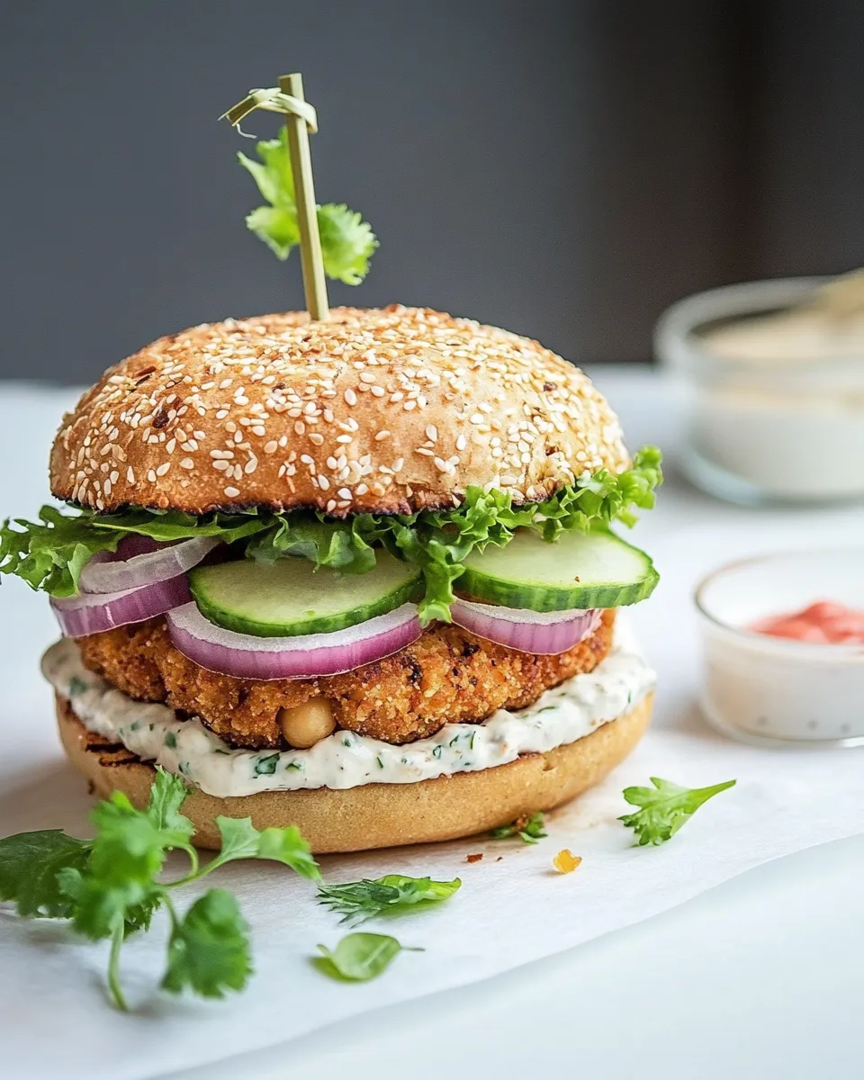 Delicious Buffalo Ranch Chickpea Burger image