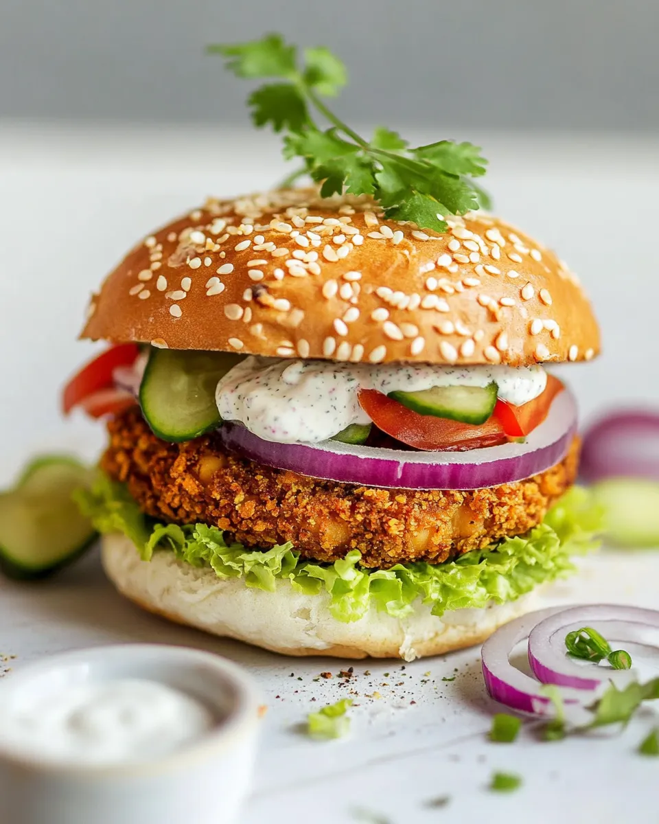 Easy Buffalo Ranch Chickpea Burger recipe photo