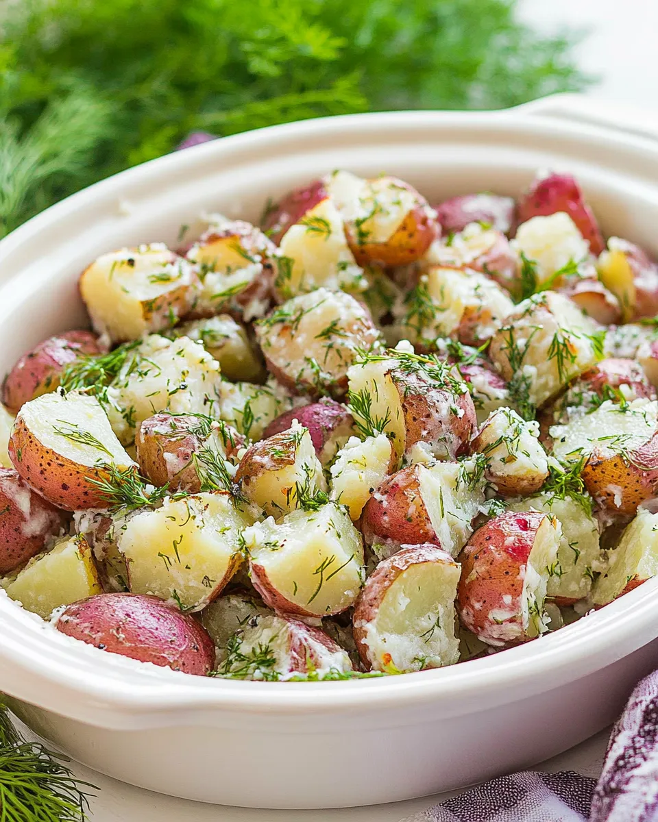 Easy Buttered Red Potatoes with Dill shot