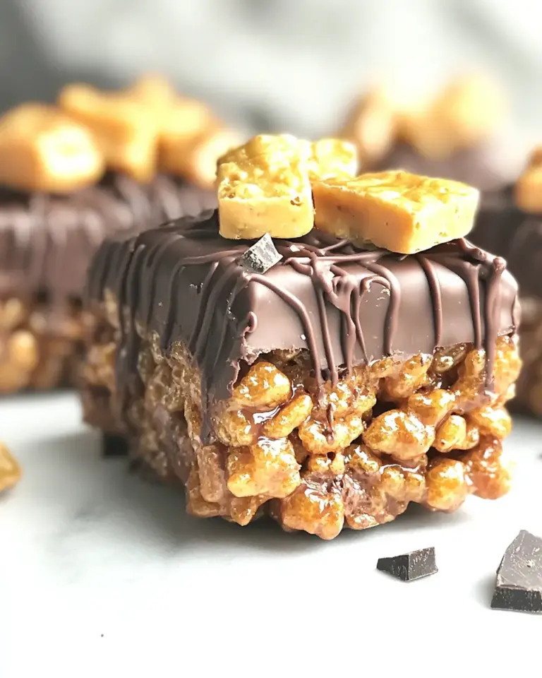 Homemade Butterfinger Chocolate Rice Krispie Treats photo