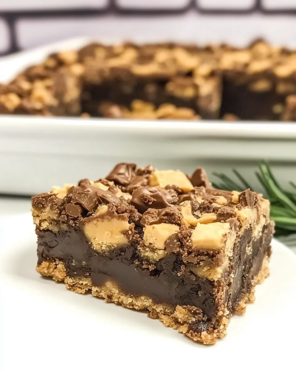 Homemade Butterfinger Fudge Cookie Bars photo