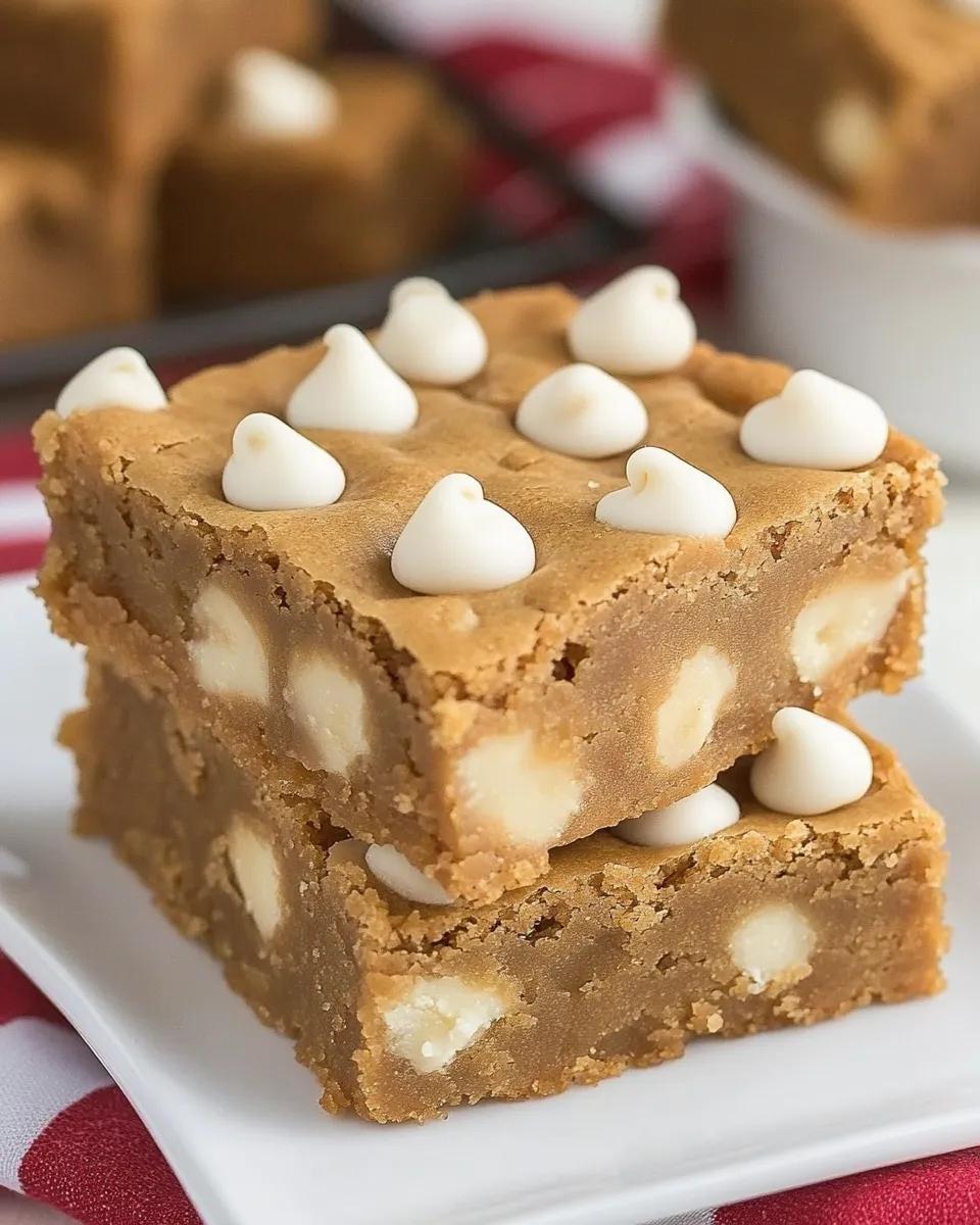 Homemade Butterscotch Blondies with White Chocolate Chips photo
