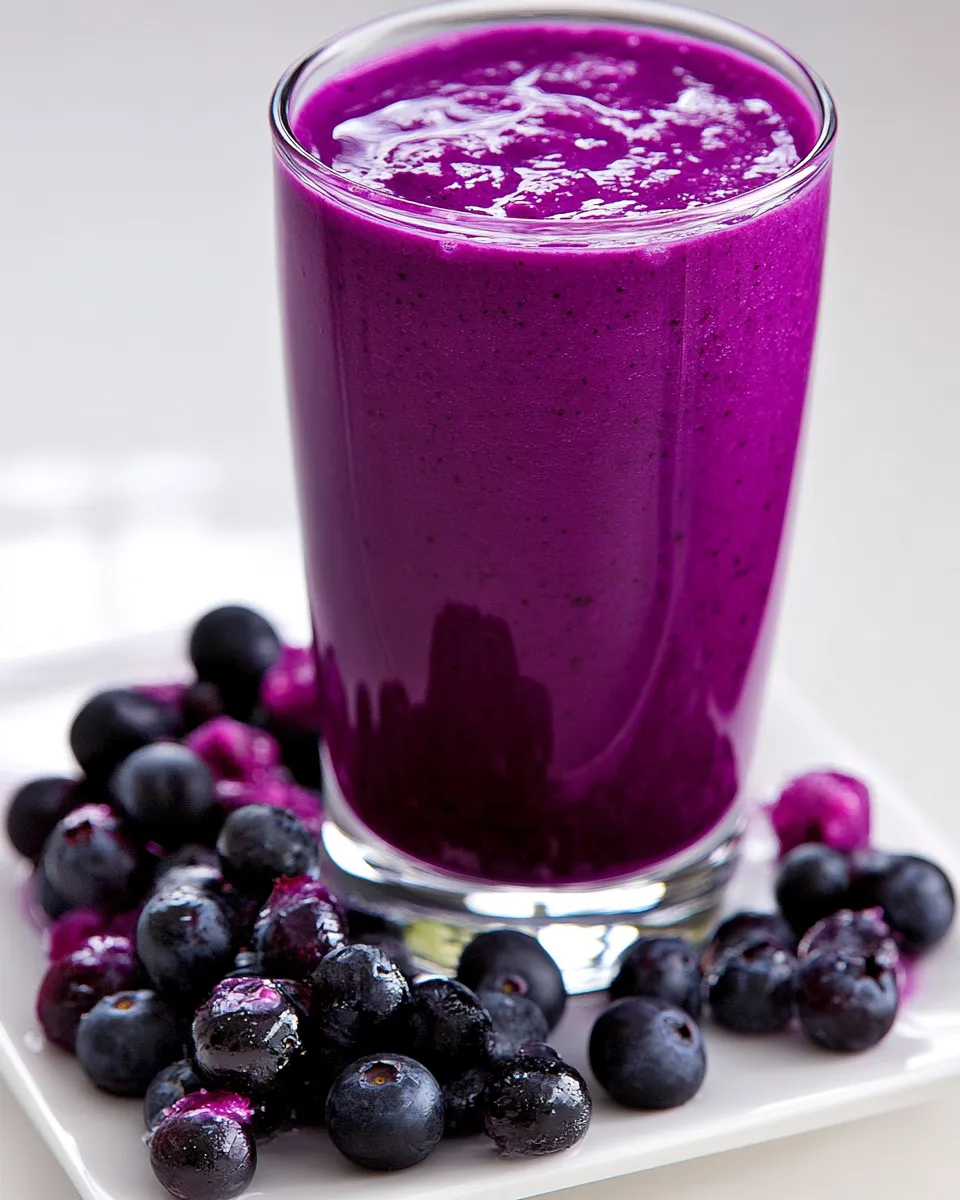 Easy Cabbage and Berry Purple Smoothies shot