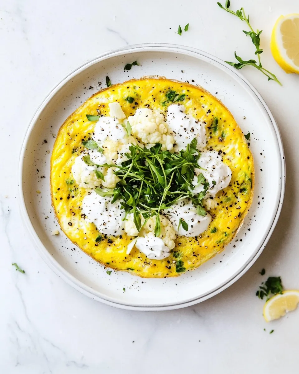 Classic Cacio e Pepe Frittata with Cauliflower and Lemony Yogurt image