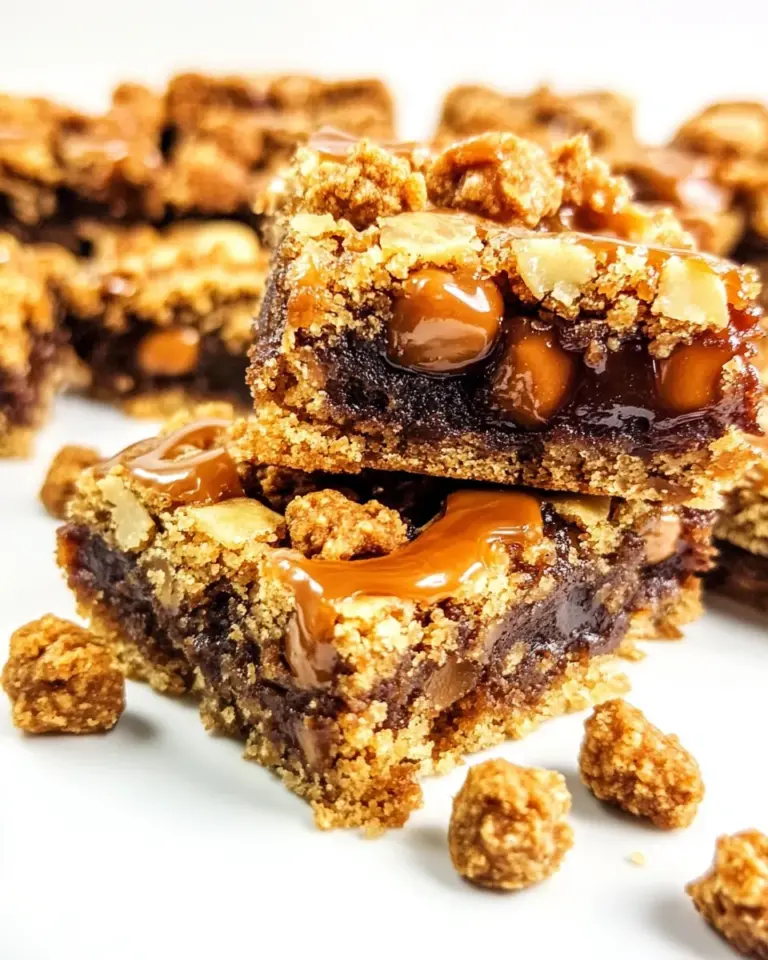 Homemade Caramel Blondies with Crunch Bars recipe image