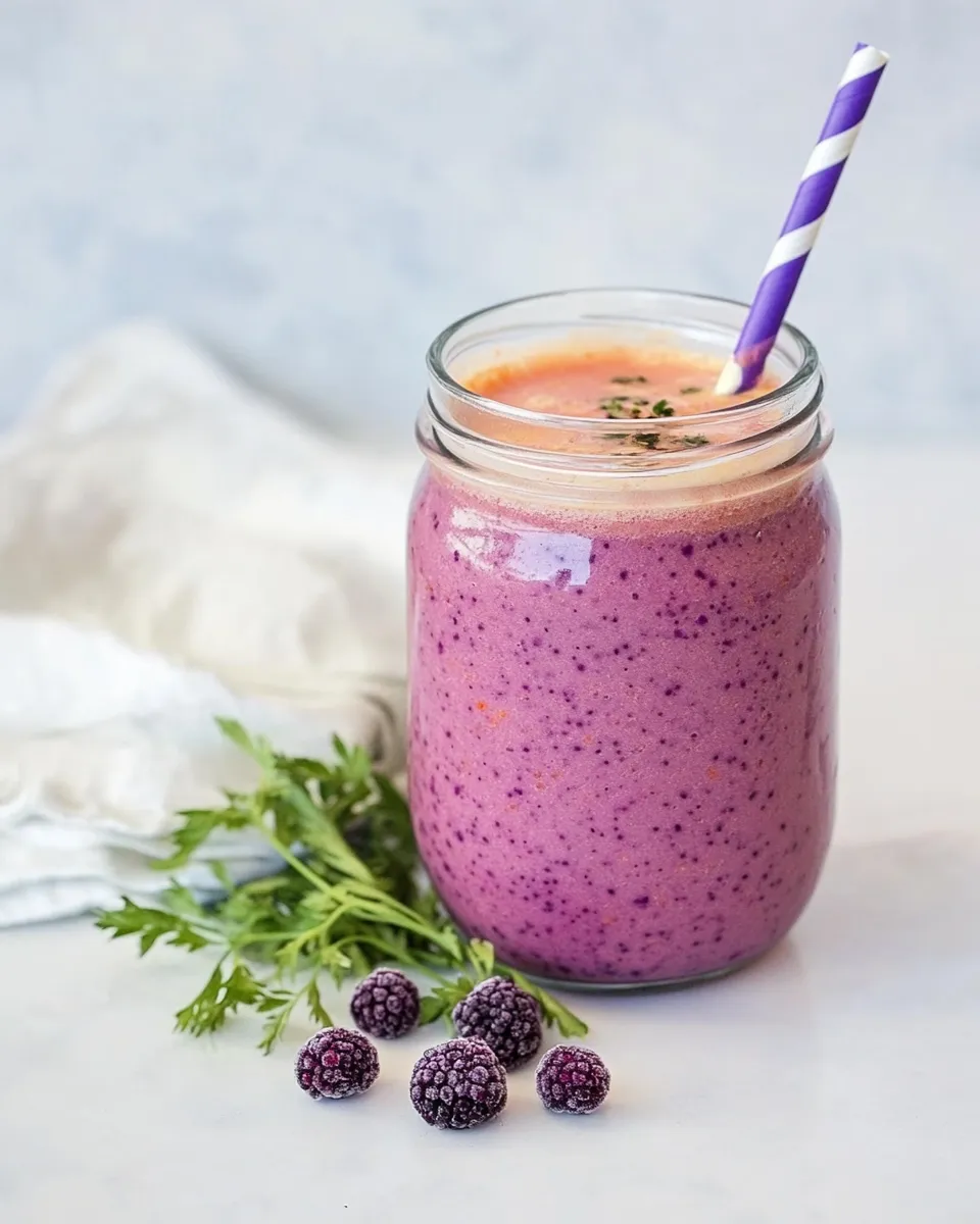 Homemade Carrot Berry Smoothie photo