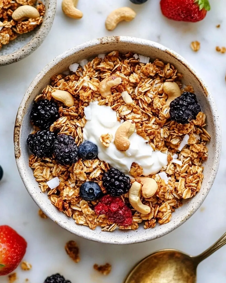 Healthy Cashew Coconut Granola shot