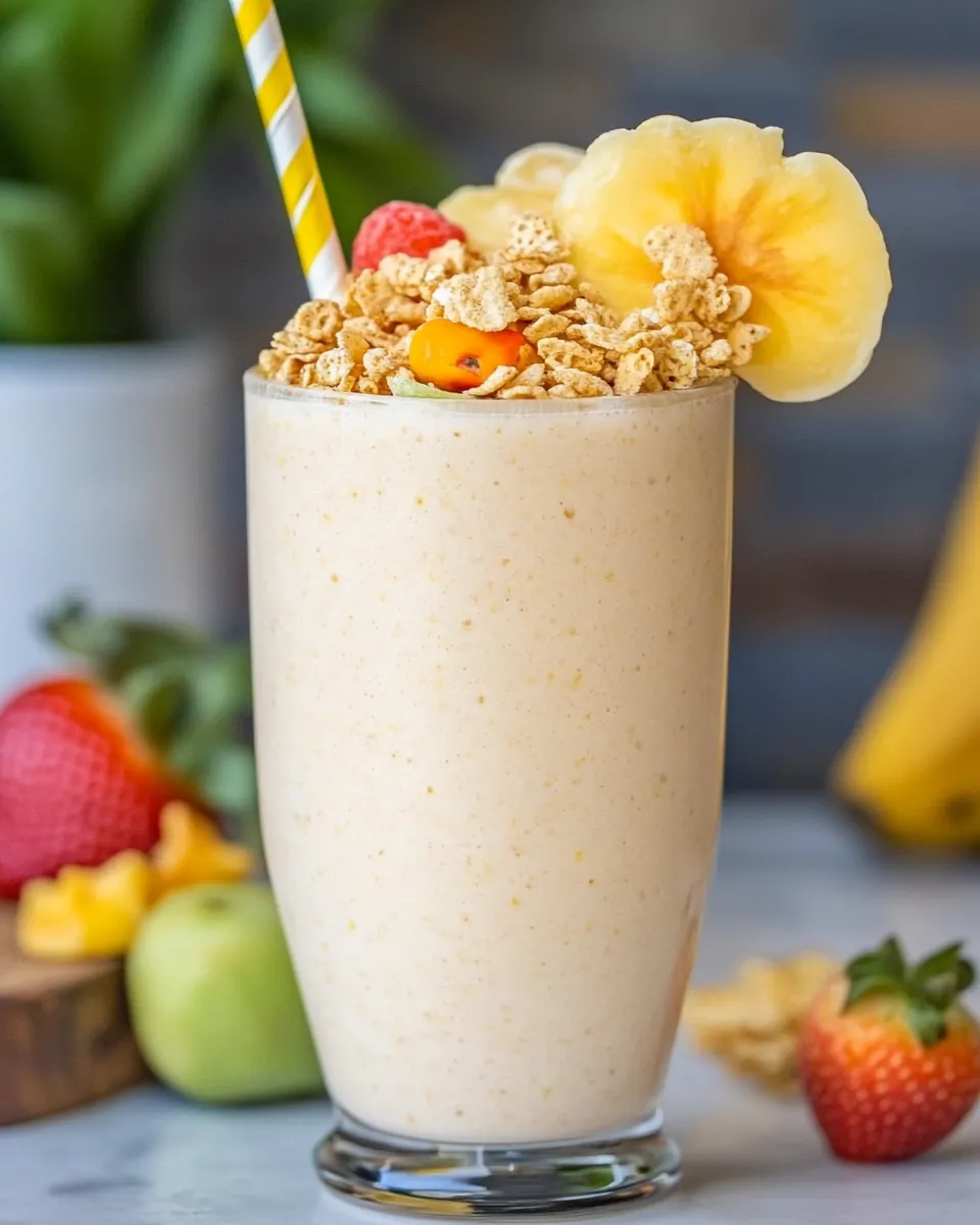 Classic Cereal Milk Breakfast Smoothie (3 Ways!) image