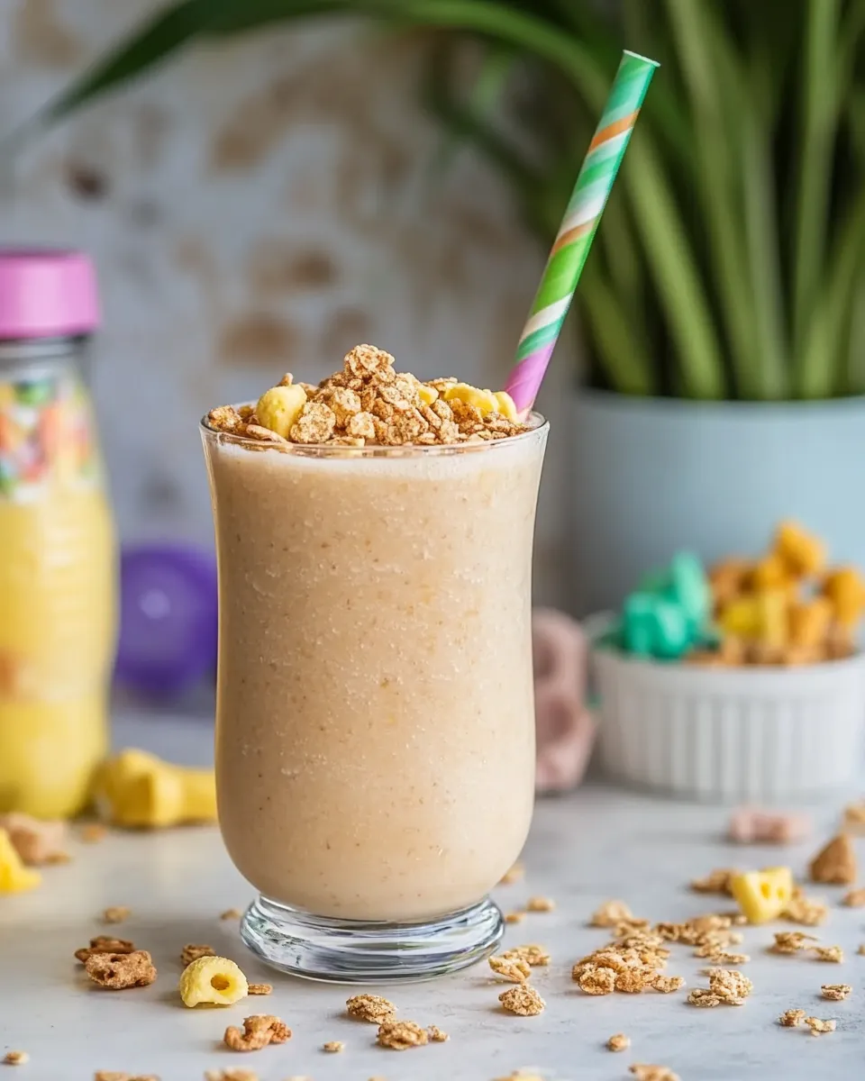 Delicious Cereal Milk Breakfast Smoothie (3 Ways!) shot