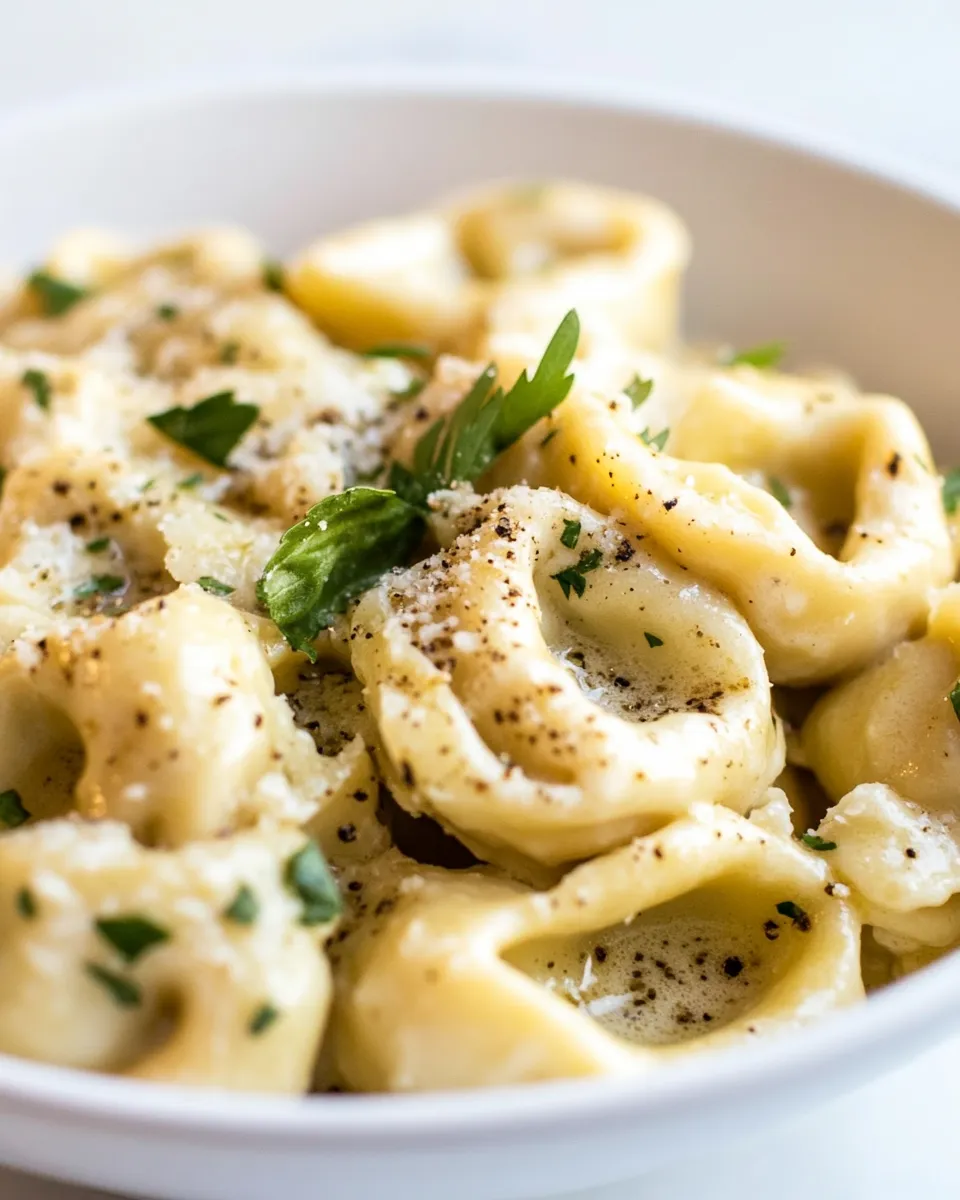 Homemade Cheese Tortellini in Garlic Butter Sauce photo