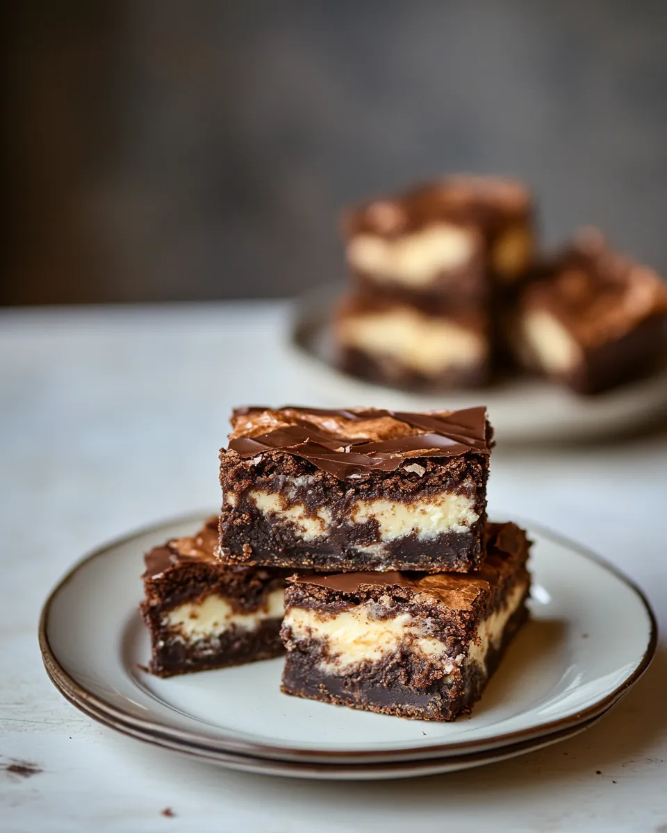 Homemade Cheesecake brownies with chocolate Romany Creams photo