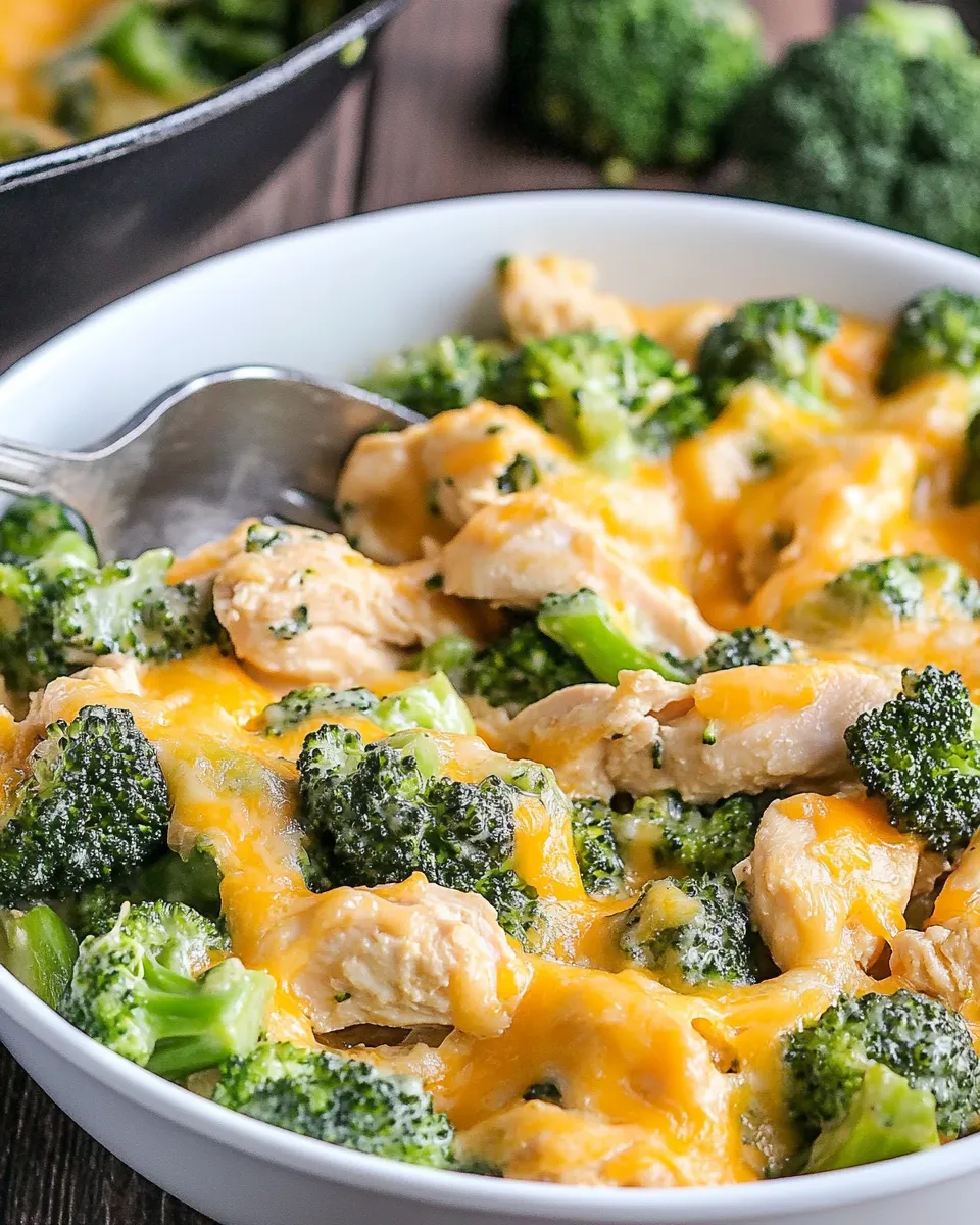 Delicious Cheesy Broccoli Chicken Skillet Recipe image