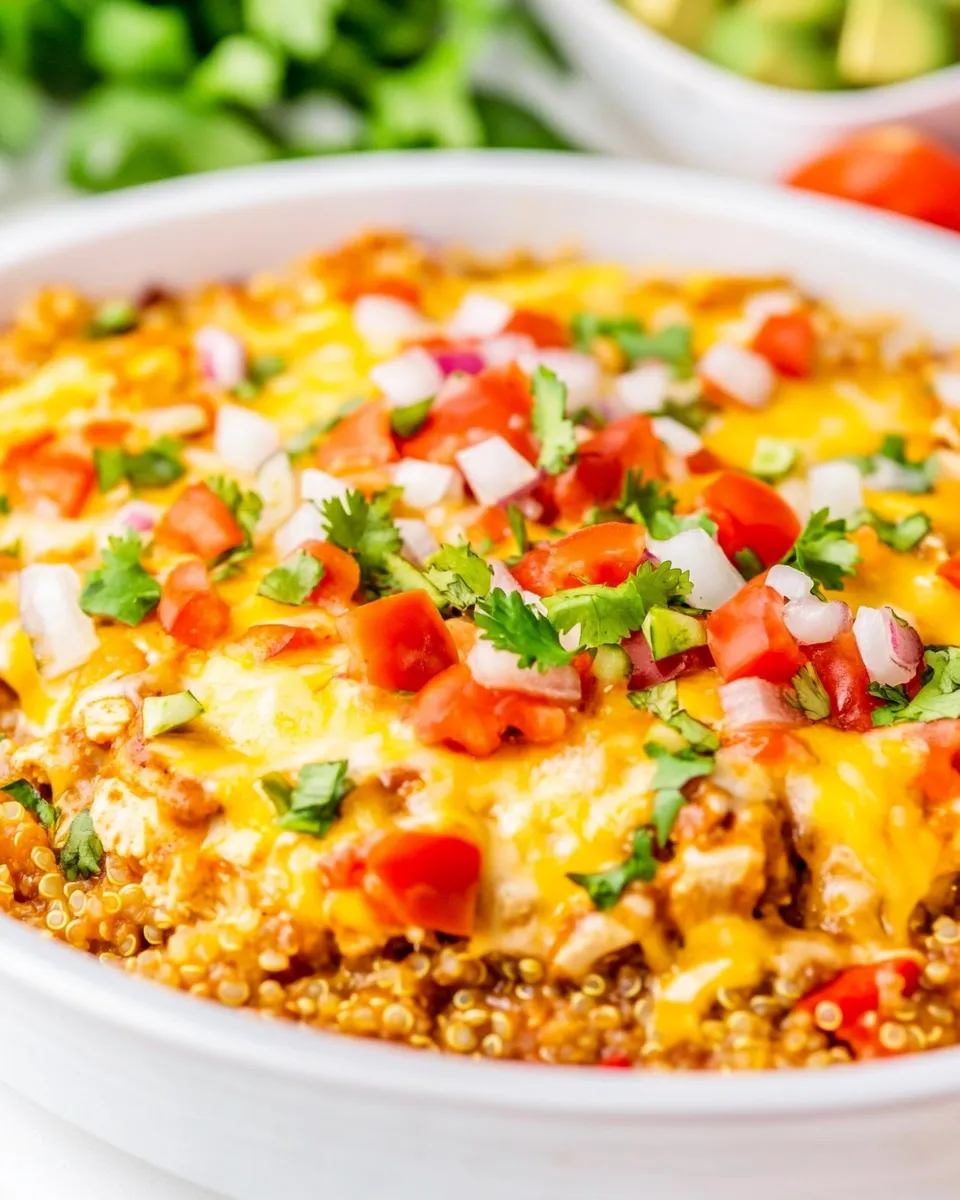 Quick Cheesy Chicken Enchilada Quinoa shot