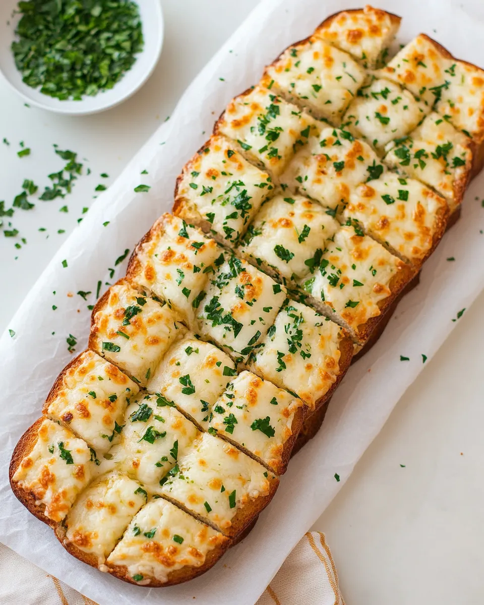 Delicious Cheesy Garlic Bread shot