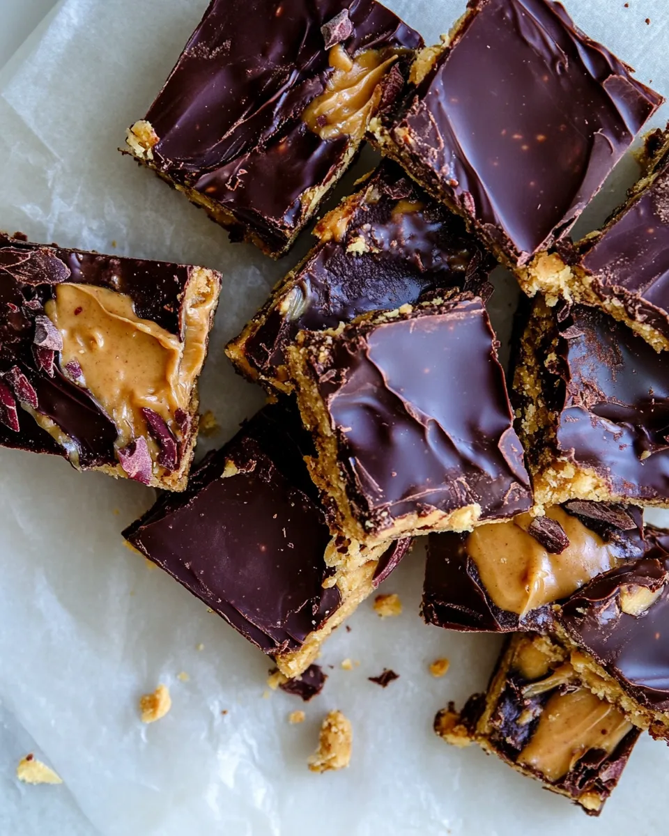 Easy Chewy Chocolate Peanut Butter Crunch Bars. image