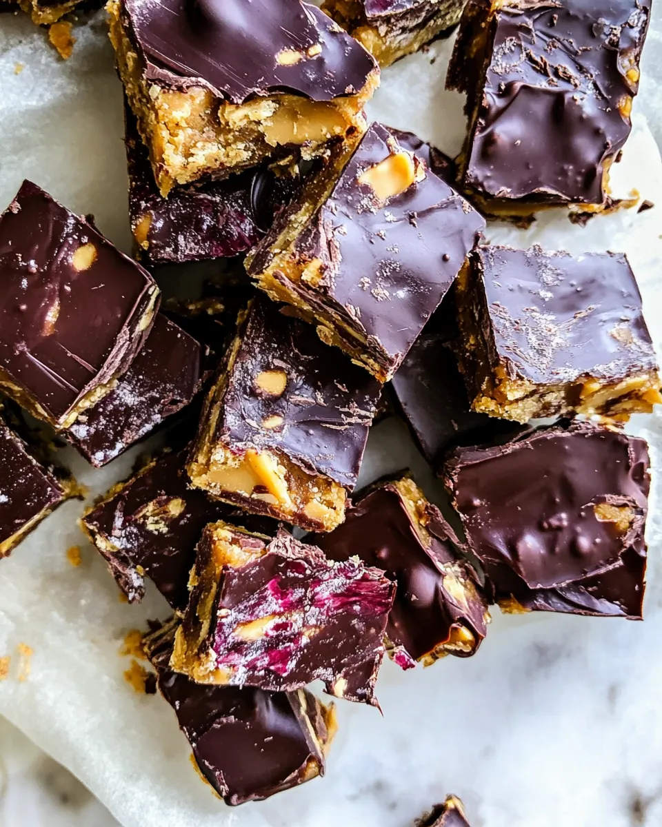 Quick Chewy Chocolate Peanut Butter Crunch Bars. shot