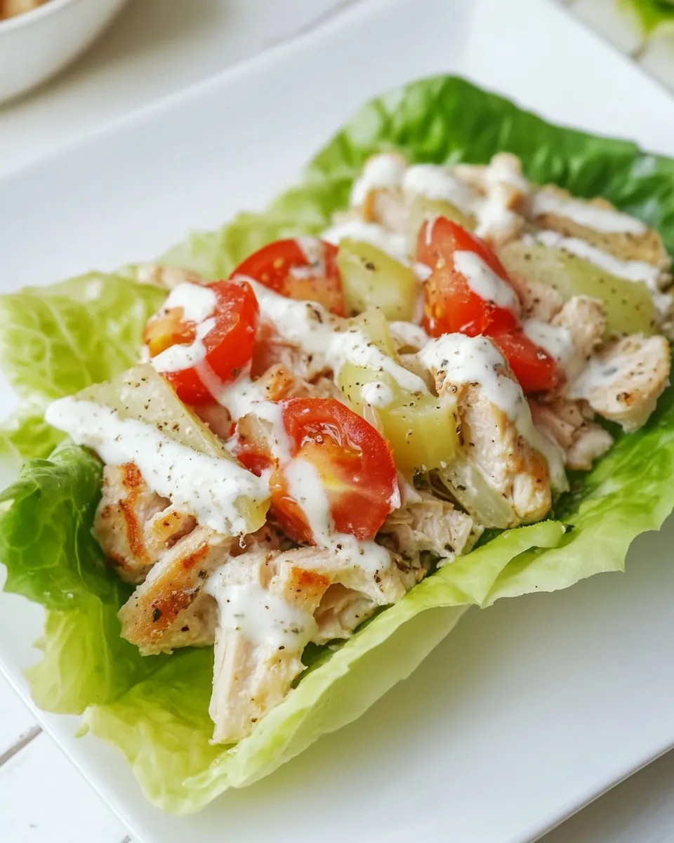 Delicious Chicken Caesar Lettuce Cups shot