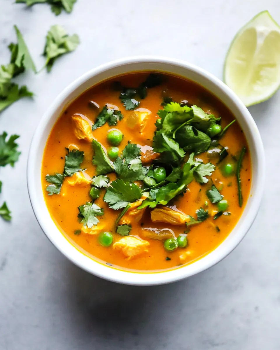 Delicious Chicken Curry Soup shot