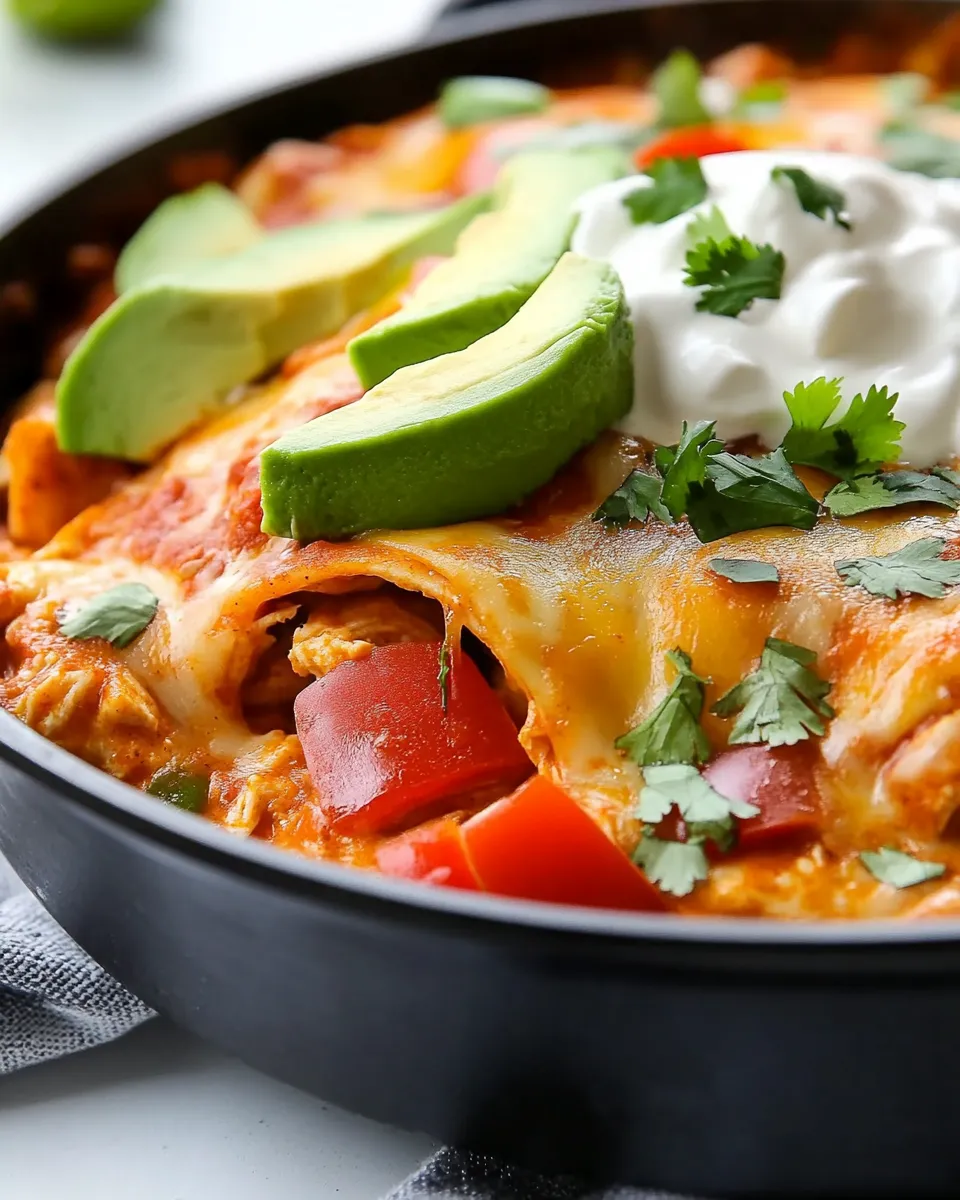 Quick Chicken Enchilada Skillet shot