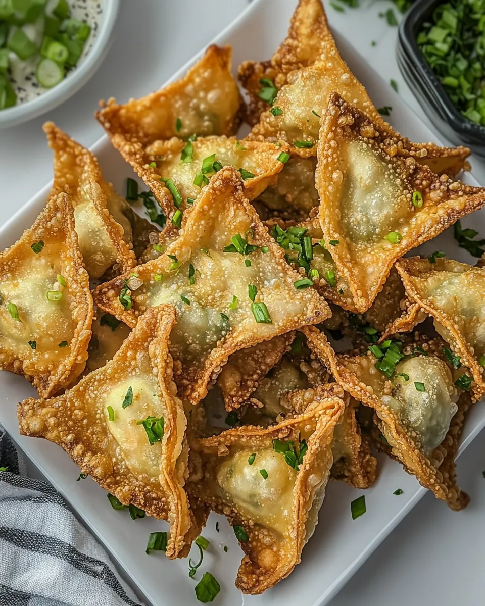 Delicious Chicken Fried Wontons shot