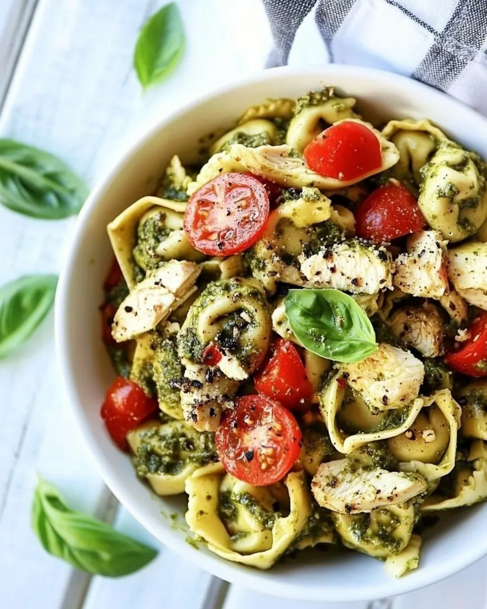 Delicious Chicken Pesto Tortellini image