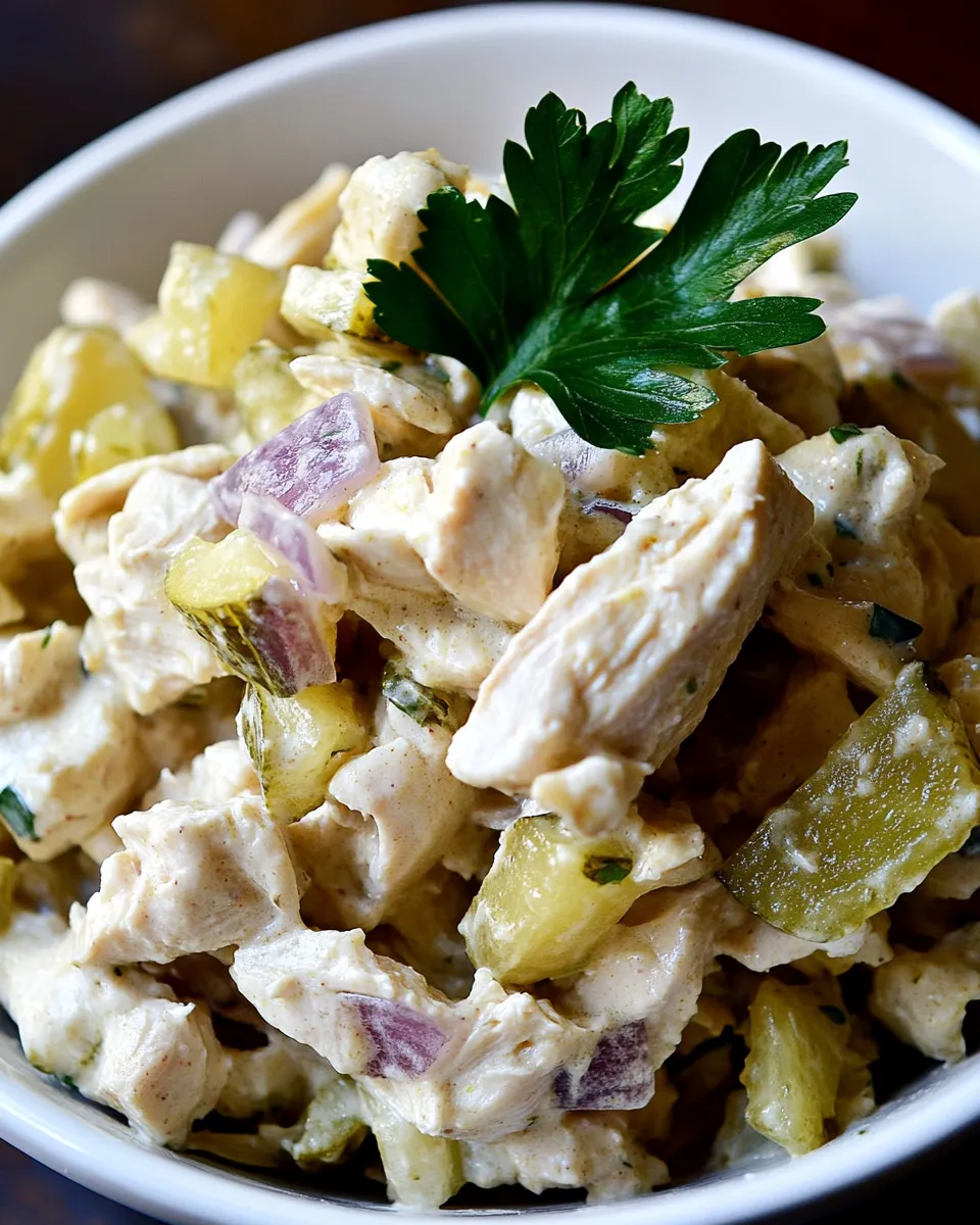 Easy Chicken Salad with Pickles Recipe shot