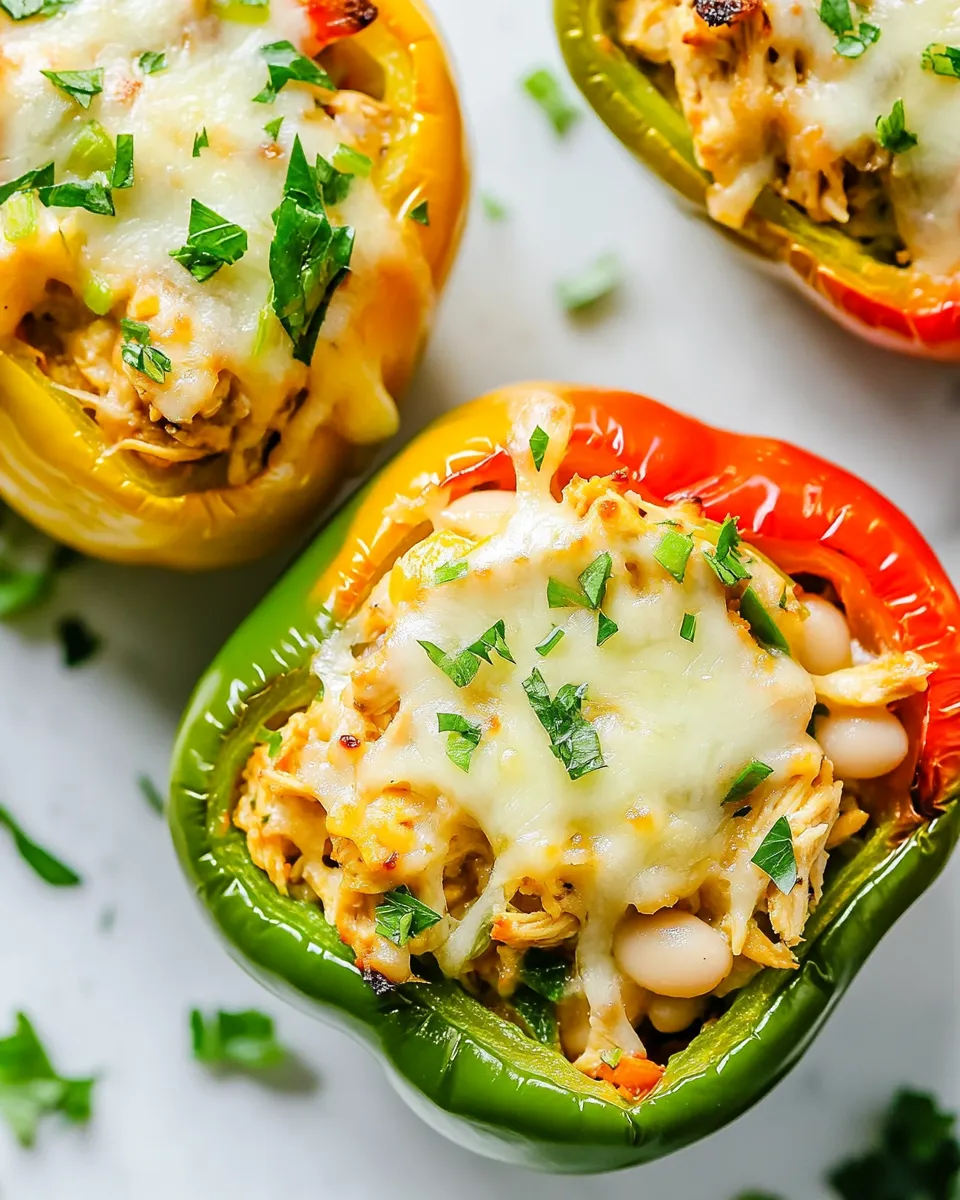 Easy Chicken Stuffed Peppers with White Beans recipe photo