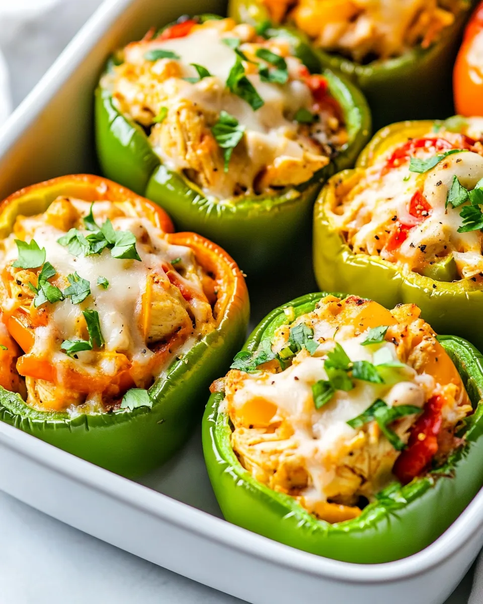 Healthy Chicken Stuffed Peppers with White Beans shot
