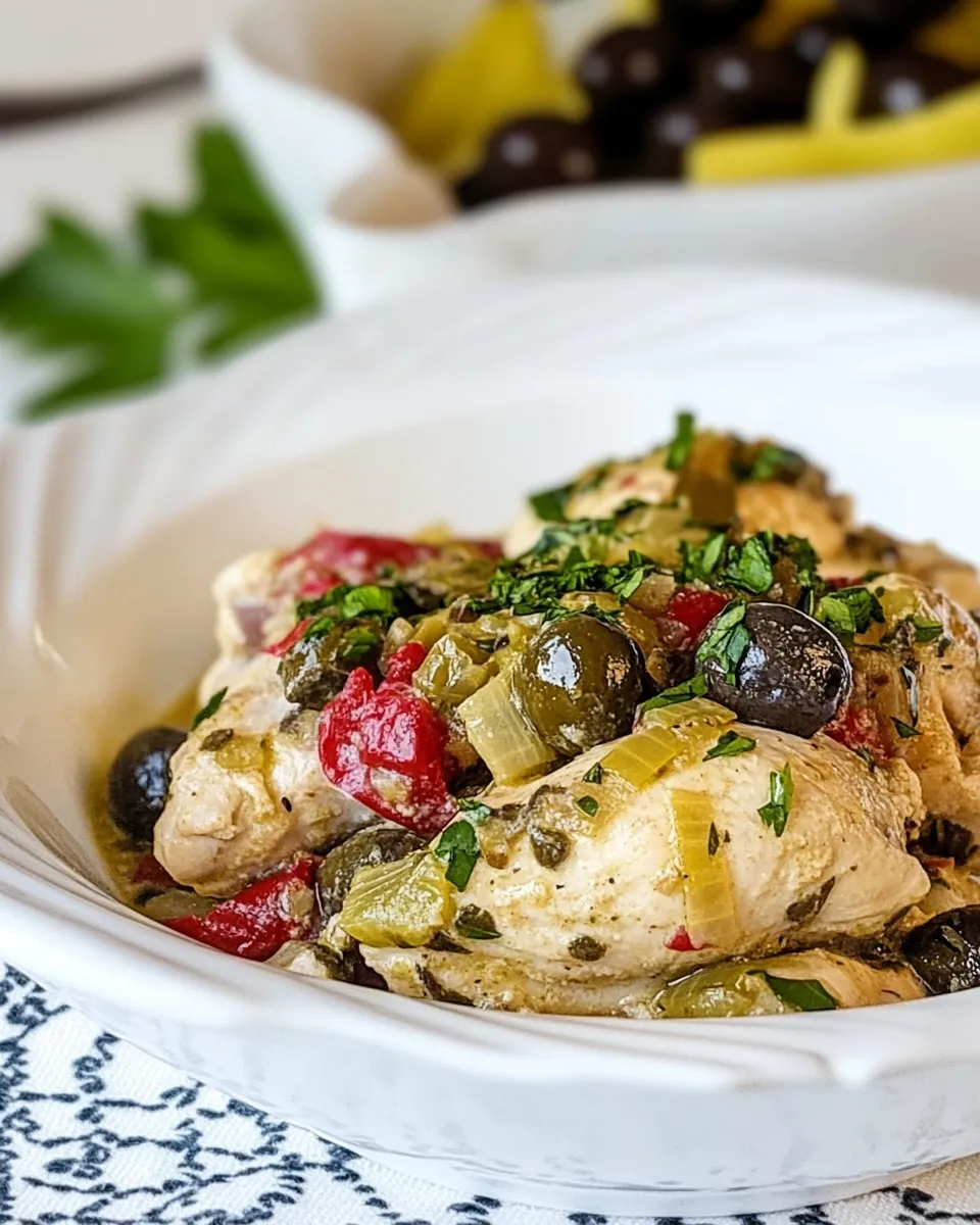 Delicious Chicken with Olives and Capers shot