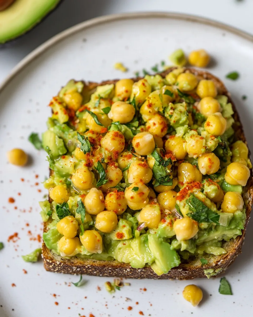 Delicious Chickpea Avocado Toast shot