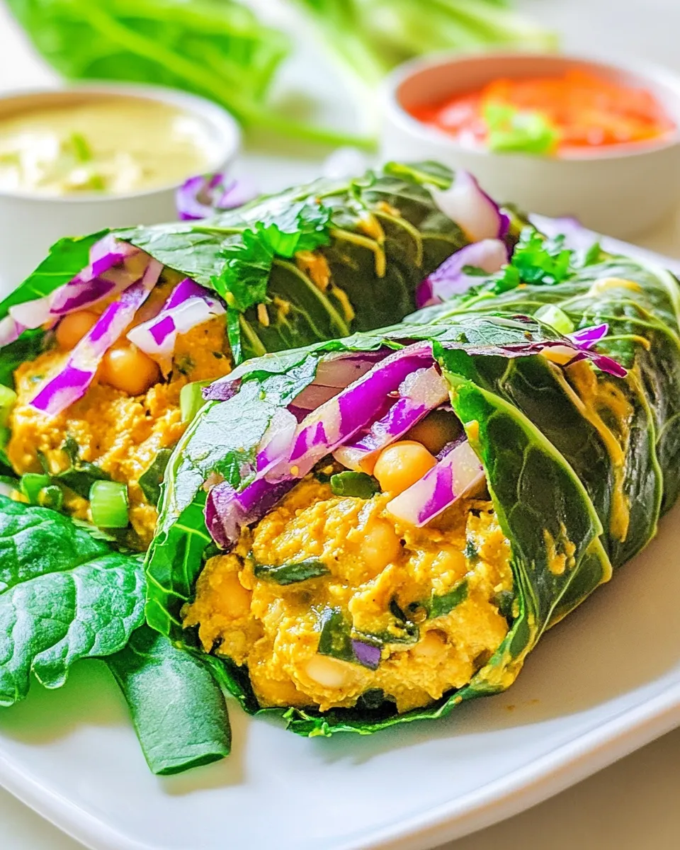 Easy Chickpea Curry Collard Wraps photo