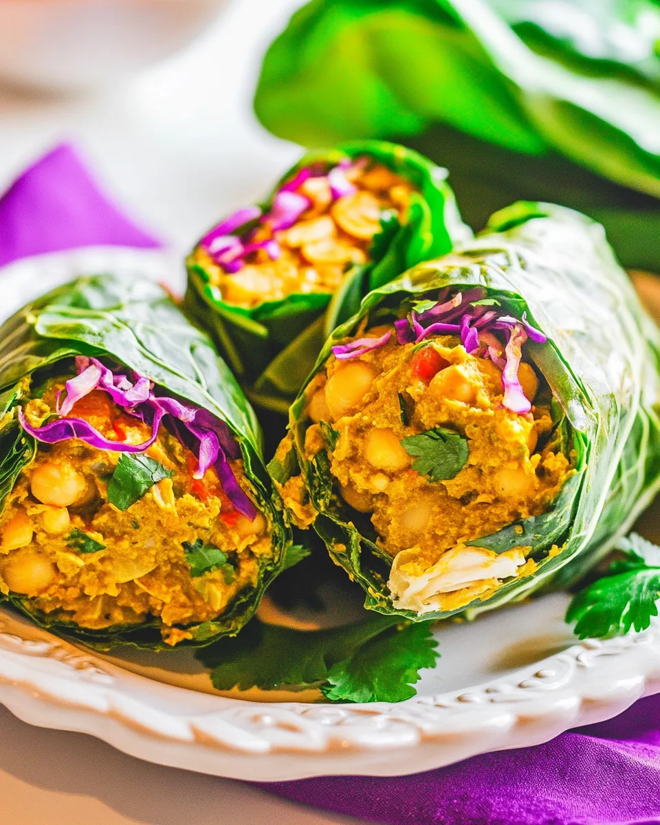 Delicious Chickpea Curry Collard Wraps image