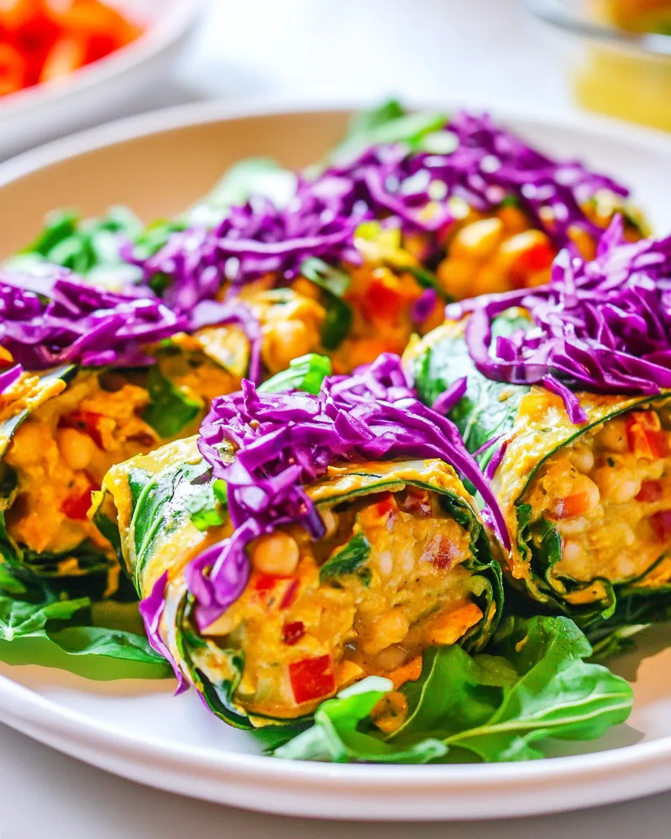 Healthy Chickpea Curry Collard Wraps recipe photo