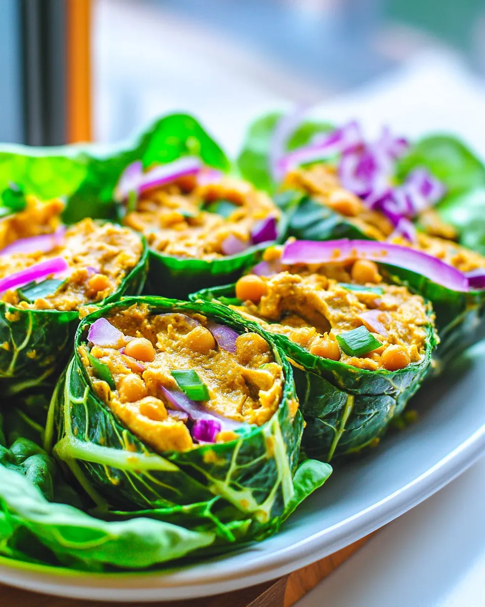 Quick Chickpea Curry Collard Wraps shot