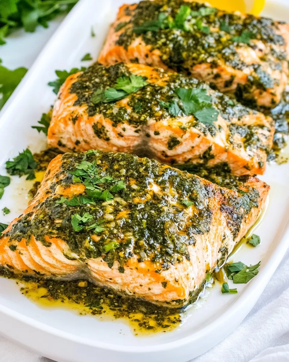 Easy Chimichurri Baked Salmon recipe photo
