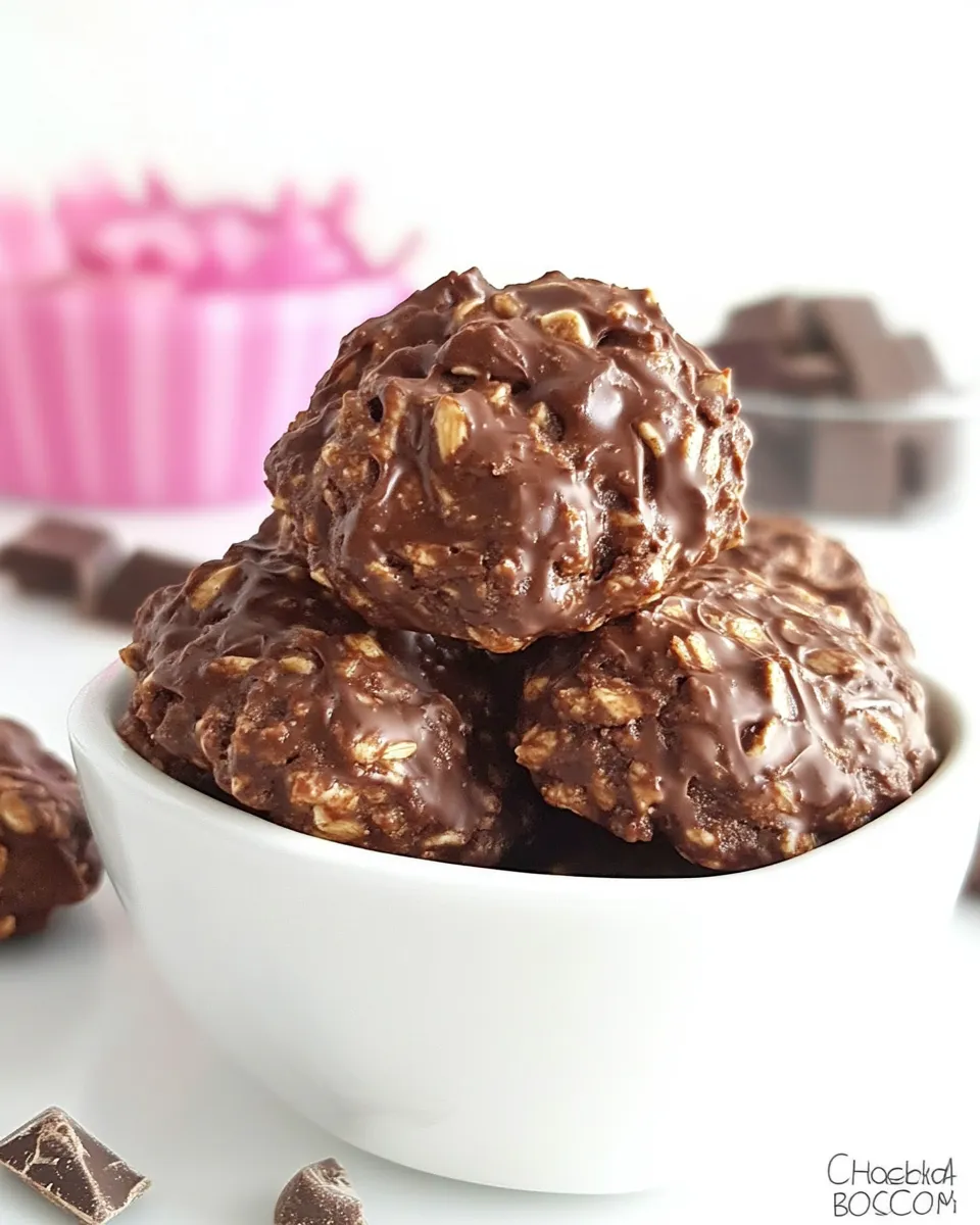 Delicious Chocolate Biscoff No-Bake Cookies image