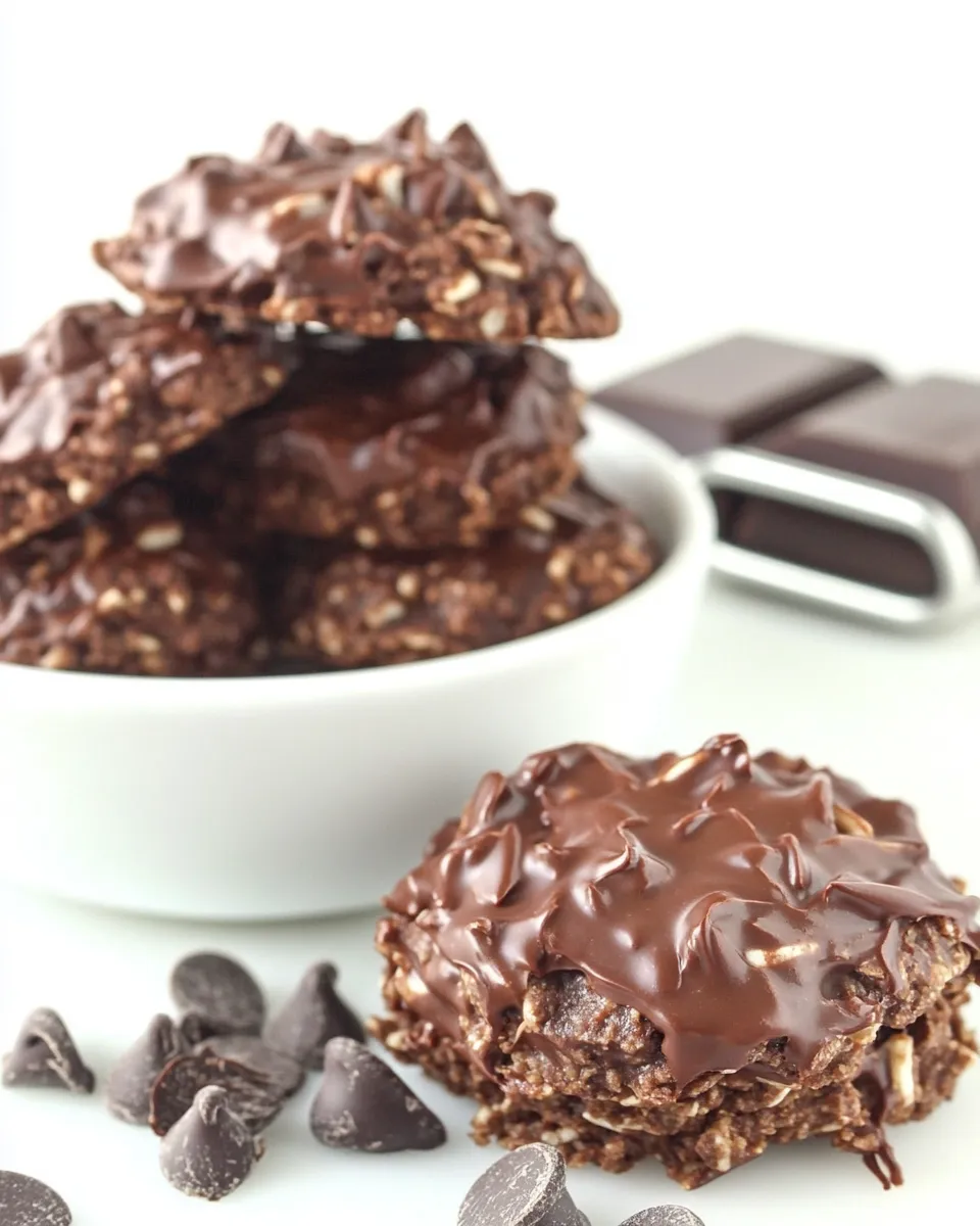 Homemade Chocolate Biscoff No-Bake Cookies recipe photo