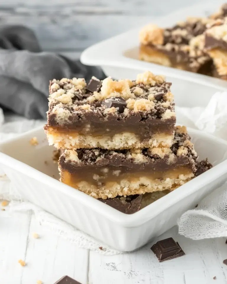 Homemade Chocolate Caramel Bars with Streusel photo