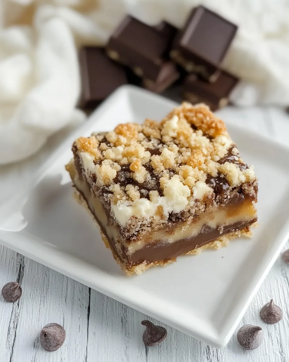 Delicious Chocolate Caramel Bars with Streusel shot