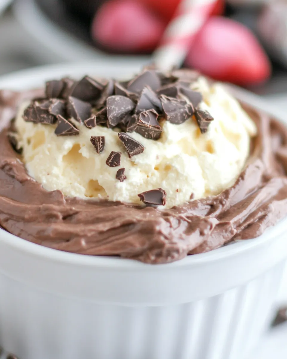 Delicious Chocolate Cheesecake Cake Batter Dip shot