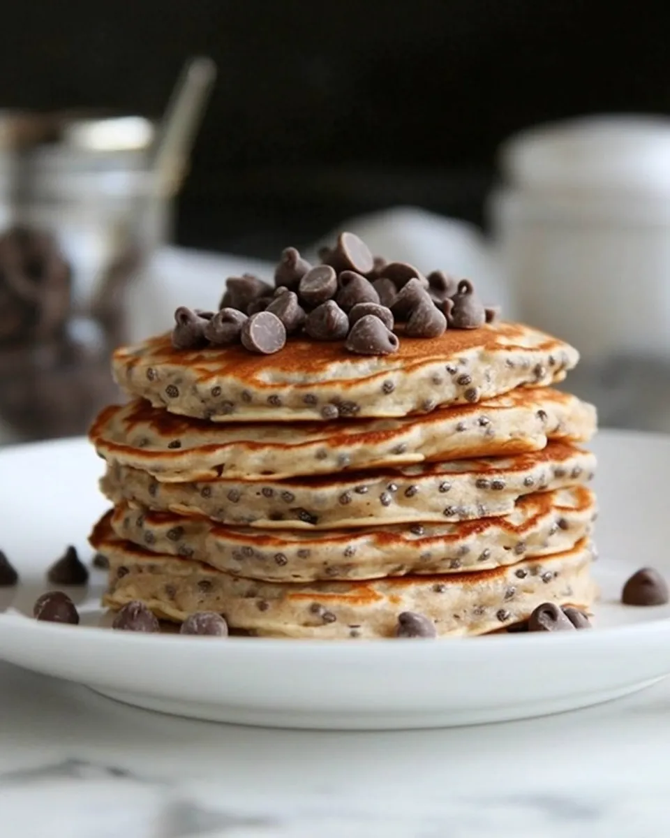 Delicious Chocolate Chip Chia Pancakes (a Healthier Chocolate Chip Pancake!) image