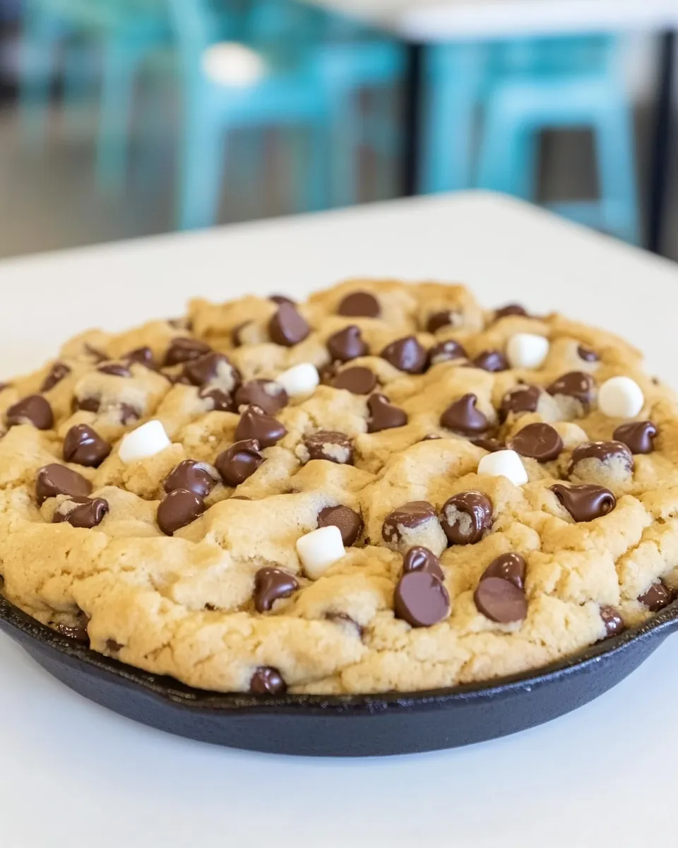 Classic Chocolate Chip Marshmallow Skillet Cookie image