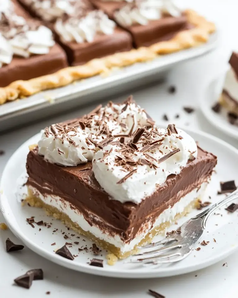 Classic Chocolate Cream Slab Pie. shot